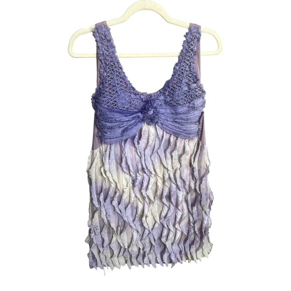 Fairy Pretty Angel Top Purple Y2K Retro Mermaid Coqeutte Sz S Silk Blend - Picture 1 of 16